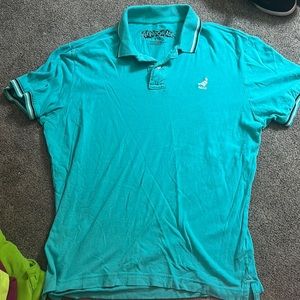 Aeropostale light blue polo t-shirt with white logo.